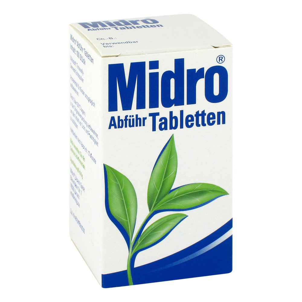 Das Produktfoto zeigt Midro Abführ Tabletten (100 stk) PZN 07142097