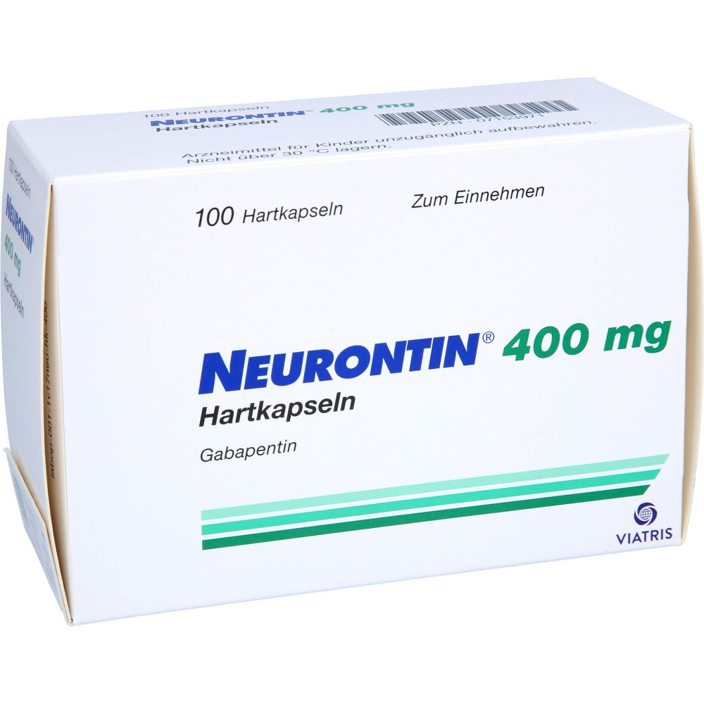 Das Produktfoto zeigt Neurontin 400 Mg Hartkapseln (100 stk) PZN 07153971