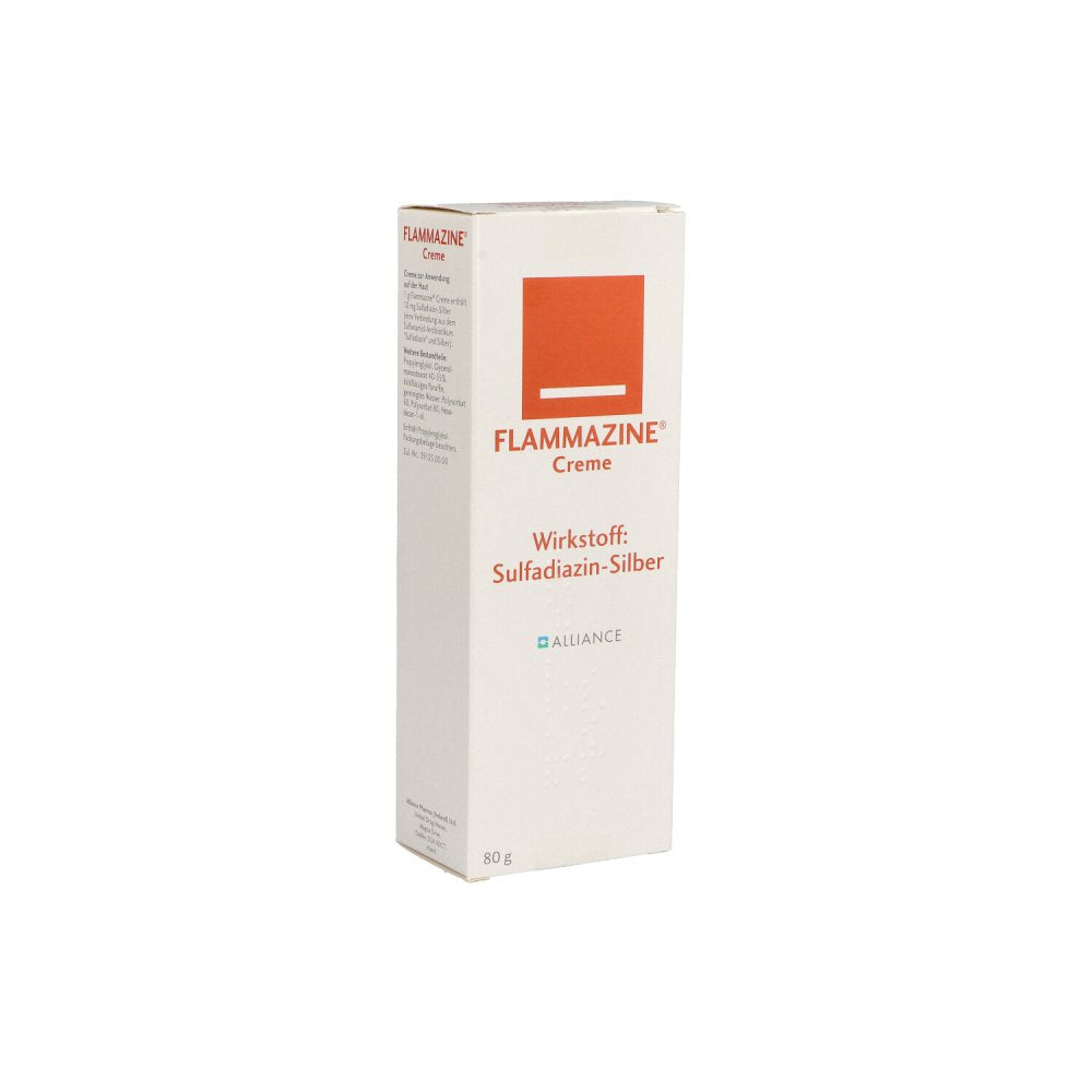 Das Produktfoto zeigt Flammazine Creme (80 g) PZN 07156308
