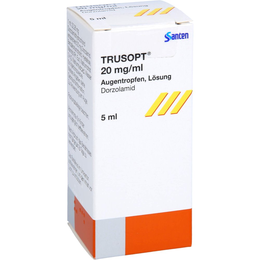 Das Produktfoto zeigt Trusopt 20 Mg/Ml Augentropfen (5 ml) PZN 07186290