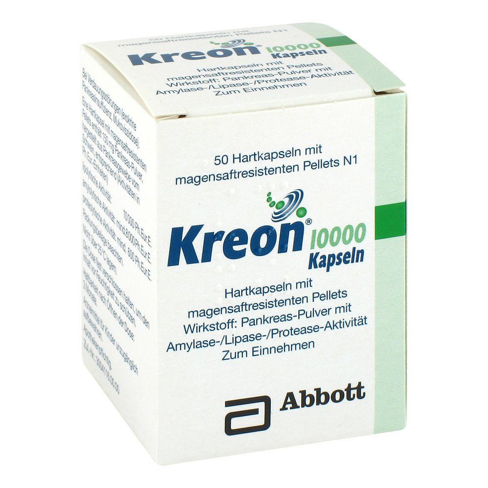 Kreon 10.000 Hartkps.M.Magensaftr.Überz.Pellets (50 stk)