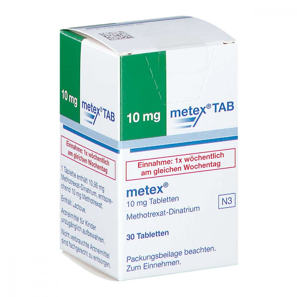 Das Produktfoto zeigt Metex 10 Mg Tabletten (30 stk) PZN 07211125