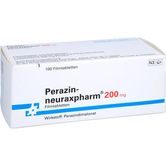 Das Produktfoto zeigt Perazin-Neuraxpharm 200 Mg Filmtabletten (100 stk) PZN 07229326