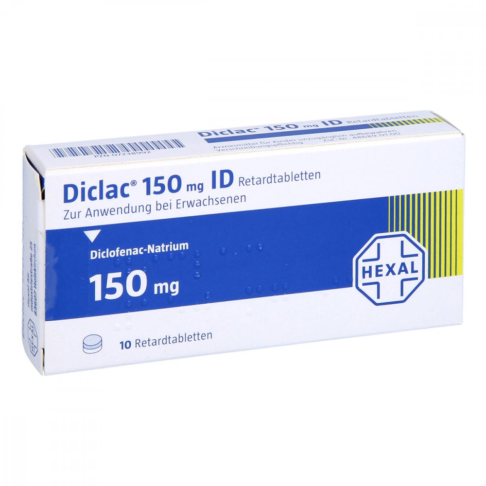 Das Produktfoto zeigt Diclac 150 Id Retardtabletten (10 stk) PZN 07238992