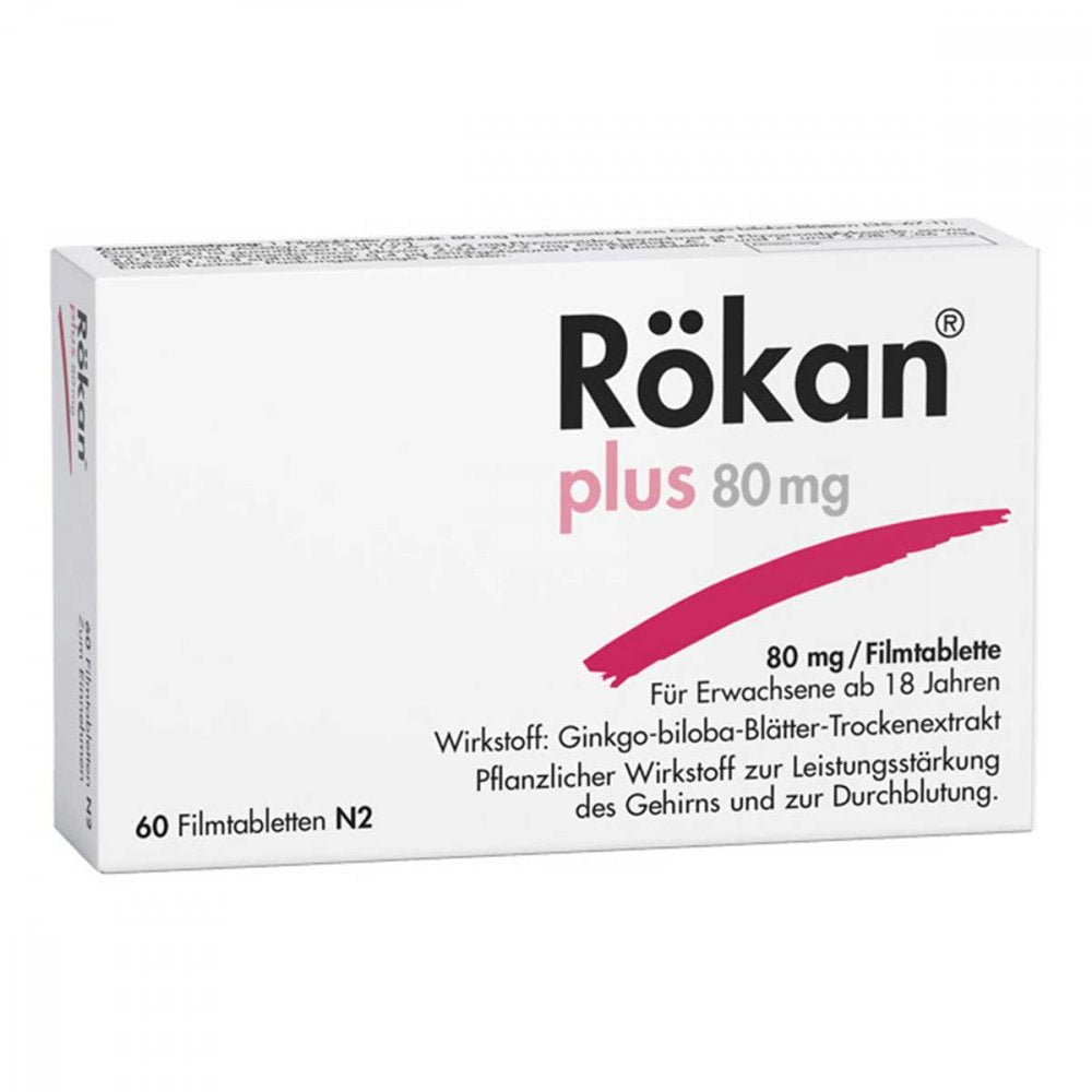 Das Produktfoto zeigt Rökan Plus 80 Mg Filmtabletten (60 stk) PZN 07258747