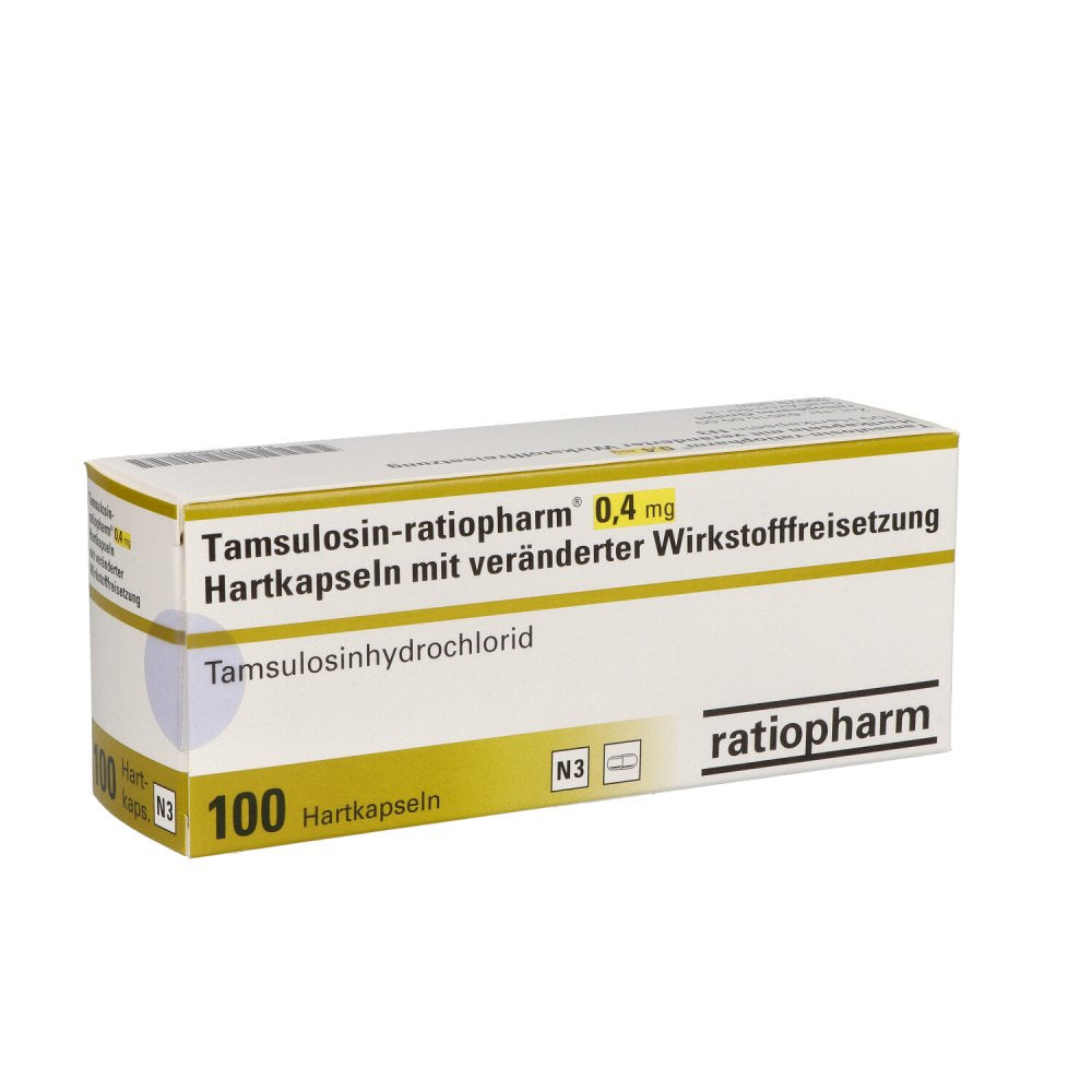 Das Produktfoto zeigt Tamsulosin-Ratiop.0,4 Mg Hartk.M.Verä.Wst.-Frs. (100 stk) PZN 07260460