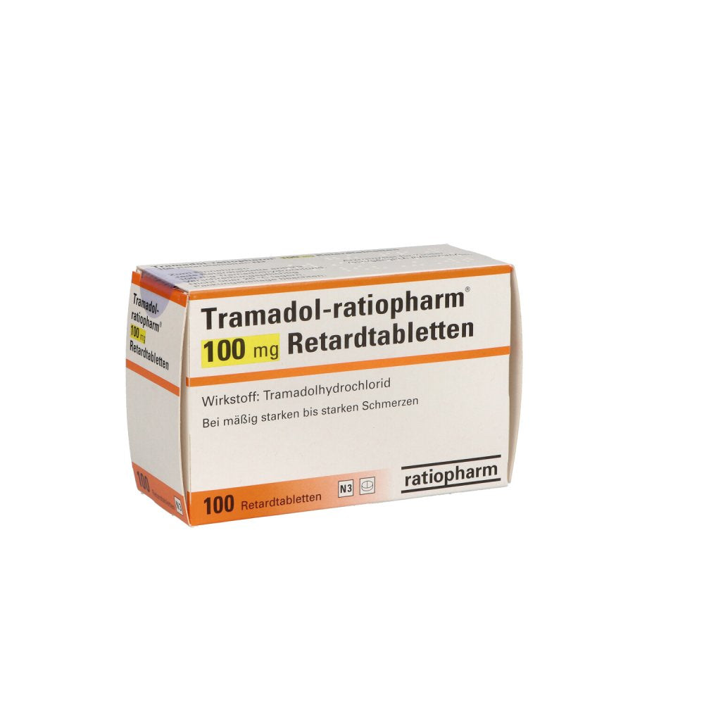 Das Produktfoto zeigt Tramadol-Ratiopharm 100 Mg Retardtabletten (100 stk) PZN 07260514