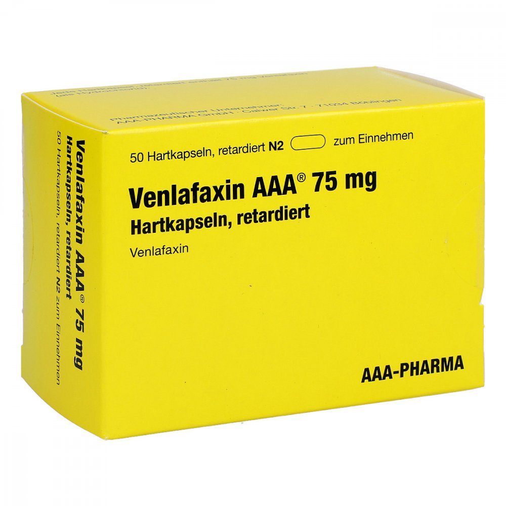 Das Produktfoto zeigt Venlafaxin Aaa 75 Mg Hartkapseln Retardiert (50 stk) PZN 07263530