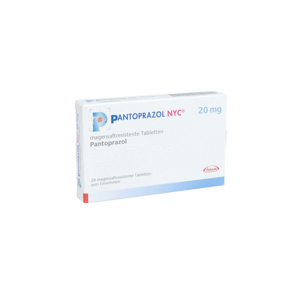 Das Produktfoto zeigt Pantoprazol Nyc 20 Mg Magensaftres.Tabletten (28 stk) PZN 07265084
