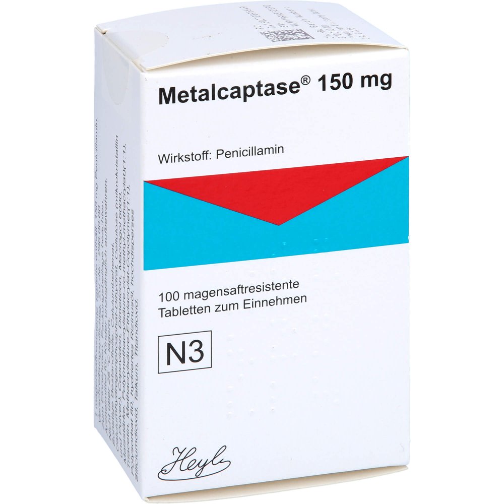 Das Produktfoto zeigt Metalcaptase 150 Mg Magensaftresistente Tabletten (100 stk) PZN 07289564