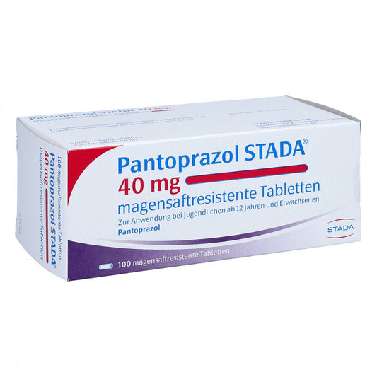 Das Produktfoto zeigt Pantoprazol Stada 40 Mg Magensaftres.Tabletten (100 stk) PZN 07306446
