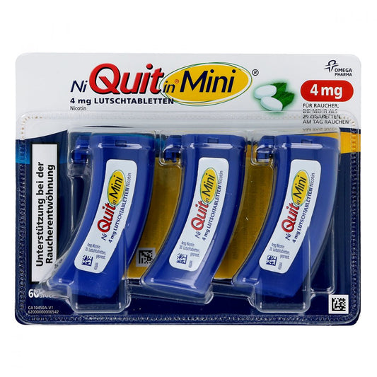 Das Produktfoto zeigt Niquitin Mini 4 Mg Lutschtabletten (60 stk) PZN 07319414