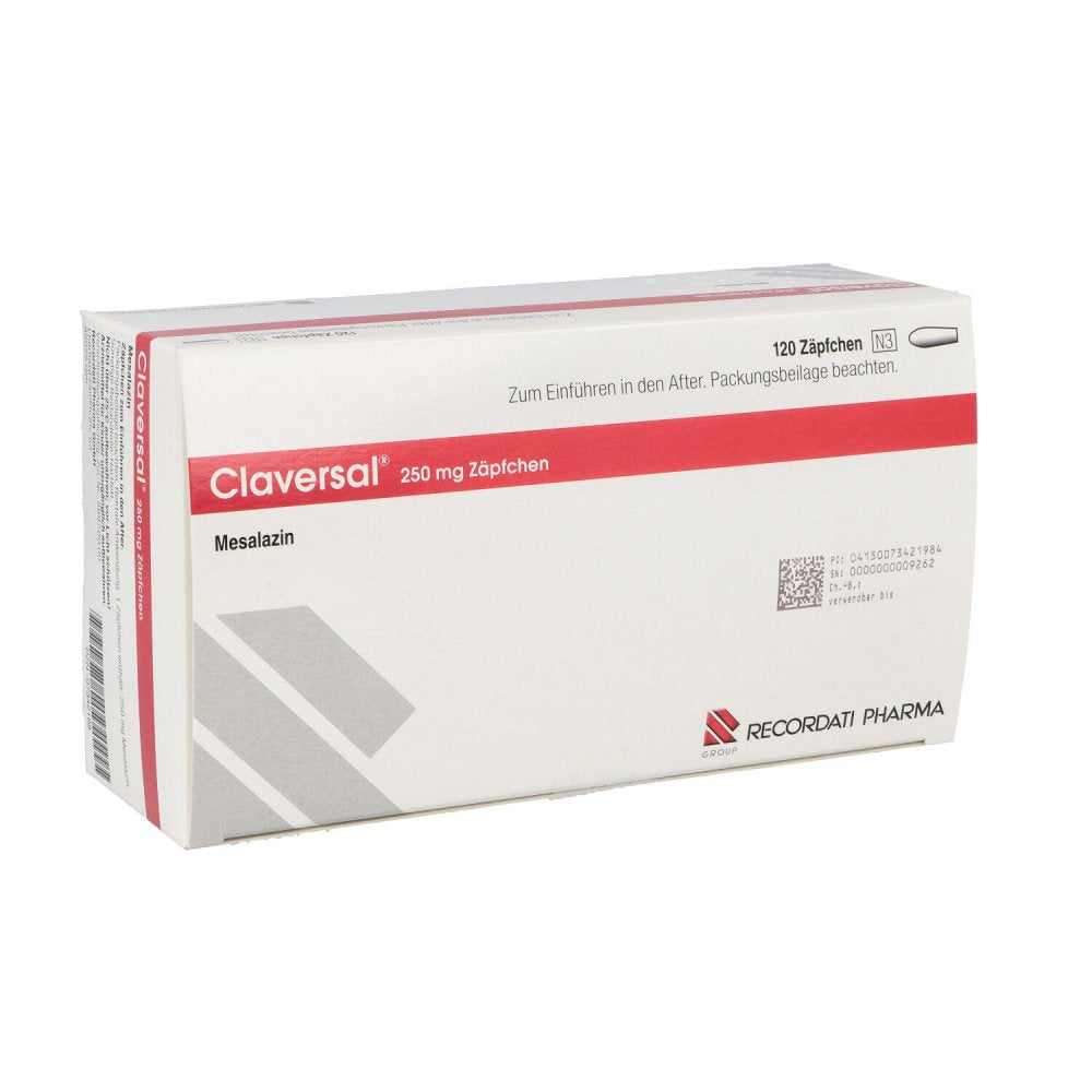 Das Produktfoto zeigt Claversal 250 Mg Zäpfchen (120 stk) PZN 07342198