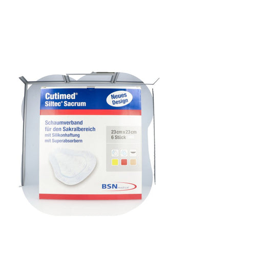 Das Produktfoto zeigt Cutimed Siltec Sacrum 23x23 Cm Kompressen (6 stk) PZN 07342666