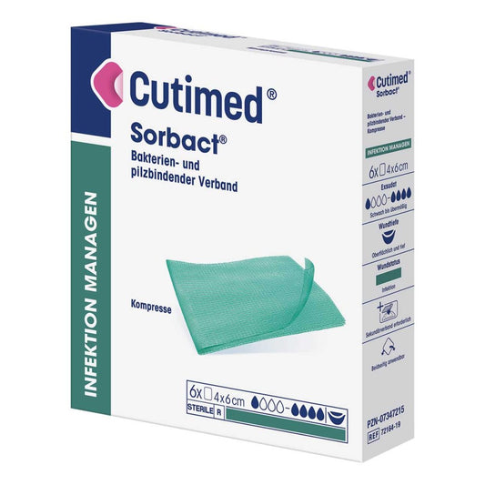 Cutimed Sorbact Kompressen 4x6 Cm (6 stk)