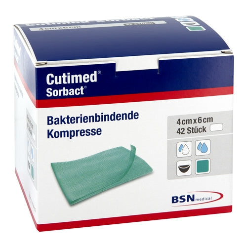 Cutimed Sorbact Kompressen 4x6 Cm (42 stk)