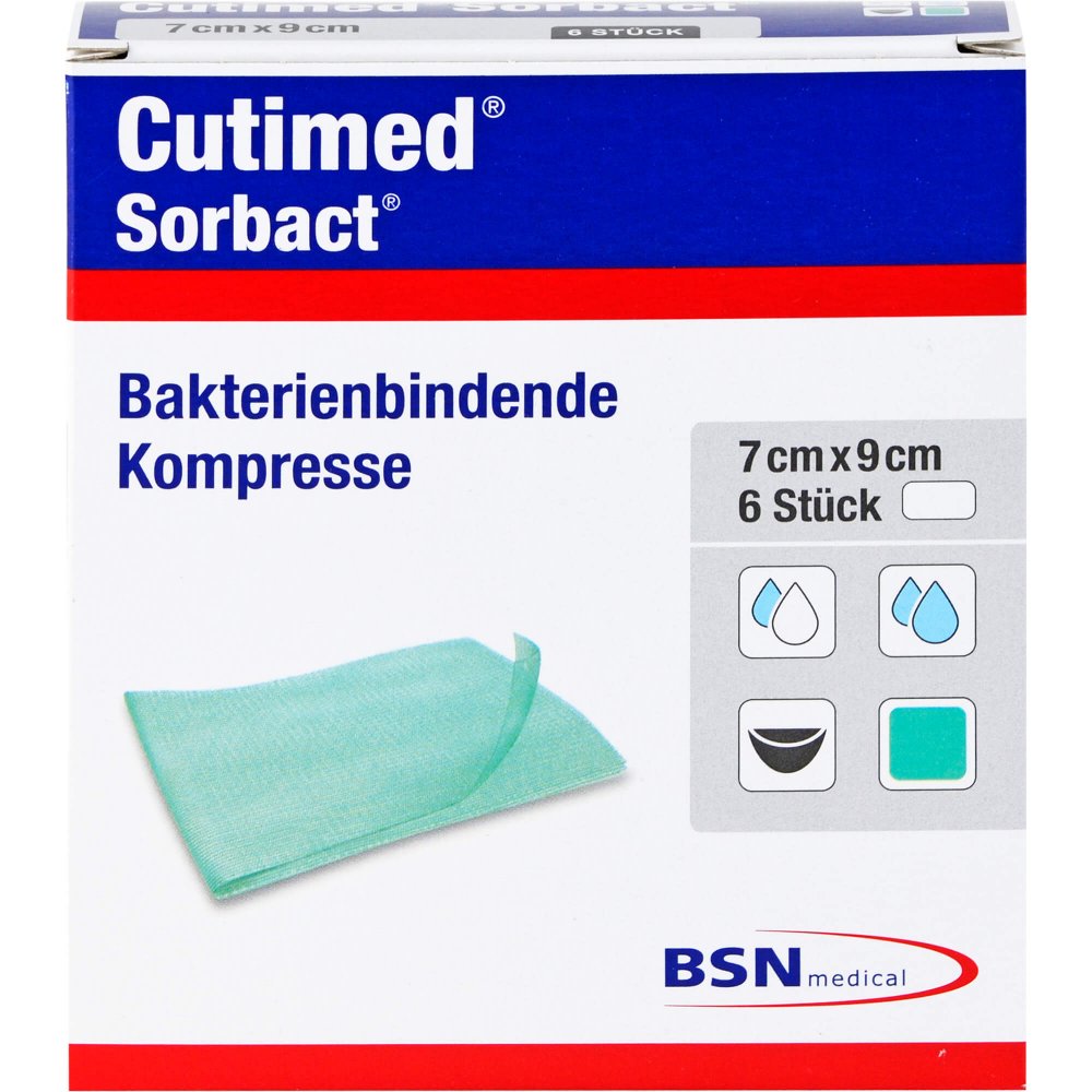 Cutimed Sorbact Kompressen 7x9 Cm (6 stk)