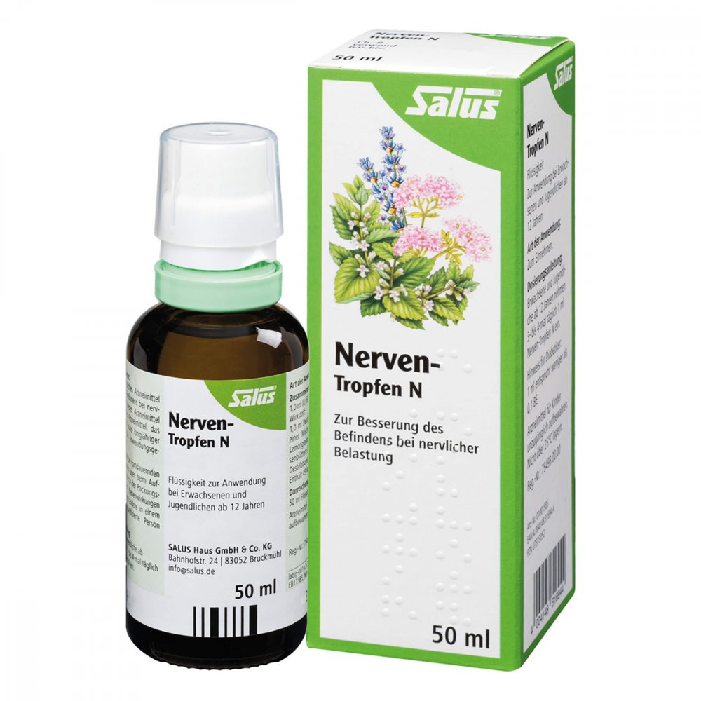 Das Produktfoto zeigt Nerven-Tropfen N Bio Salus (50 ml) PZN 07373052