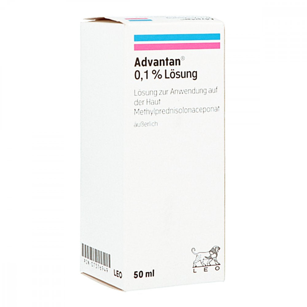 Das Produktfoto zeigt Advantan 0,1% Lösung Z.Anwend.A.D.Haut (50 ml) PZN 07376949