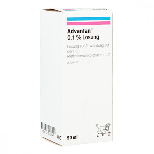 Das Produktfoto zeigt Advantan 0,1% Lösung Z.Anwend.A.D.Haut (50 ml) PZN 07376949