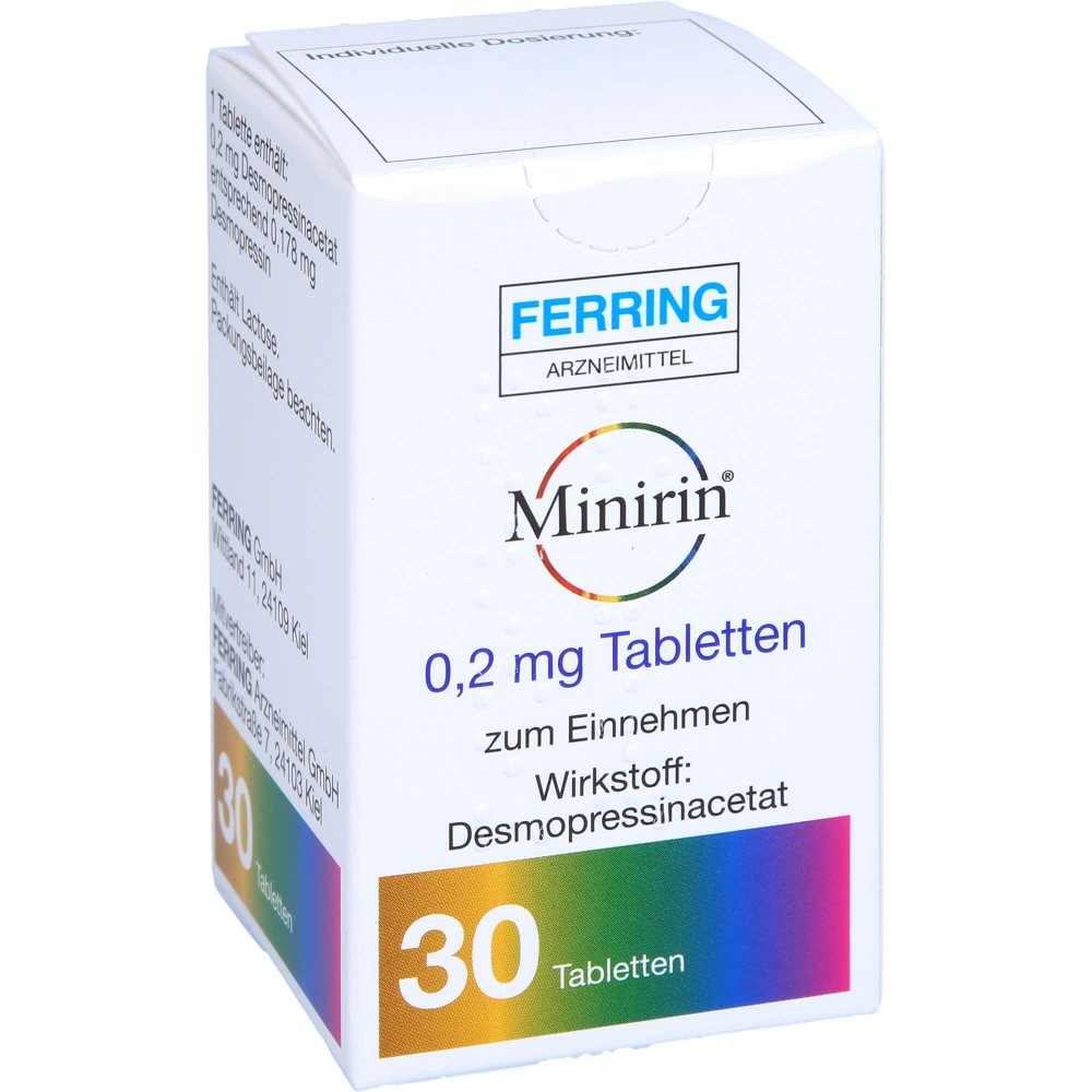 Das Produktfoto zeigt Minirin 0,2 Mg Tabletten (30 stk) PZN 07382720