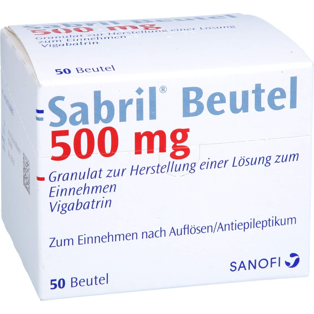 Das Produktfoto zeigt Sabril Beutel Granulat (50 stk) PZN 07382890