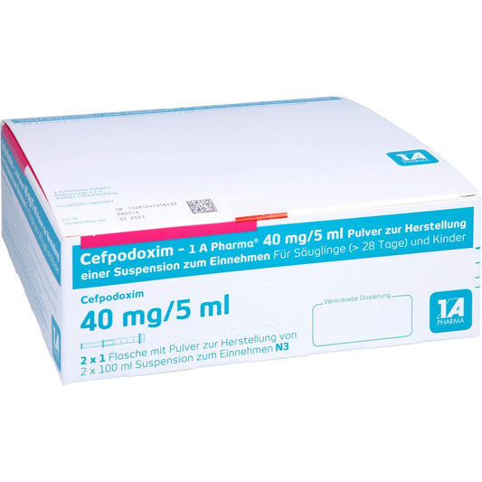 Cefpodoxim-1a Pharma 40mg/5ml Plv.Z.Susp.-Herst. (2X100 ml)