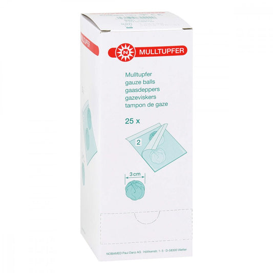 Das Produktfoto zeigt Mulltupfer Pflaumengroß Steril (25X2 stk) PZN 07386190