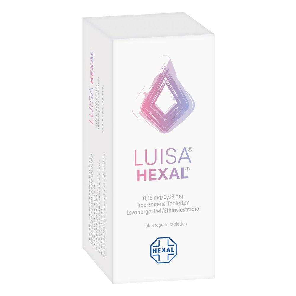 Das Produktfoto zeigt Luisa Hexal 0,15 Mg/0,03 Mg Überzogene Tab. (6X21 stk) PZN 07402084