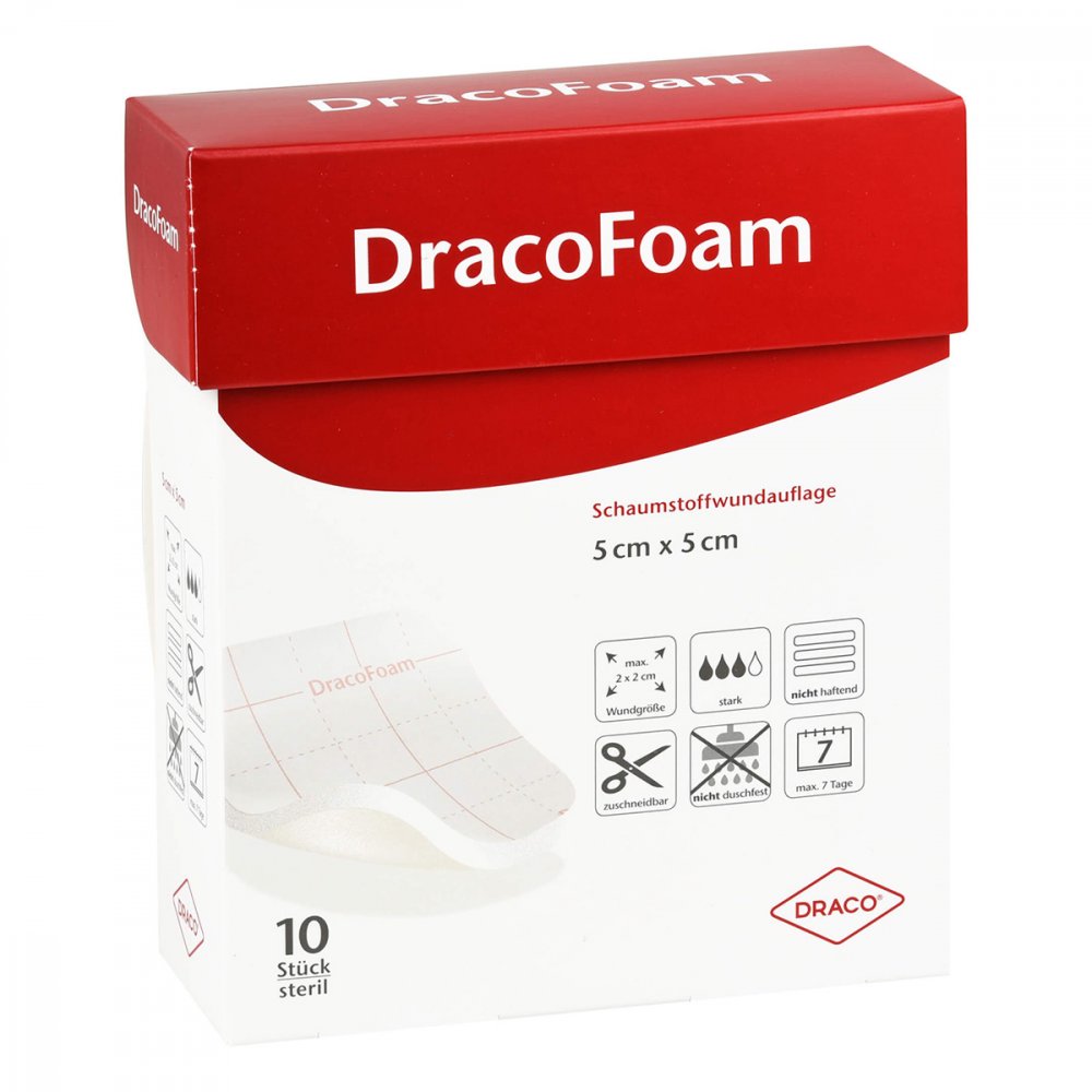 Dracofoam Schaumstoff Wundauflage 5x5 Cm (10 stk)