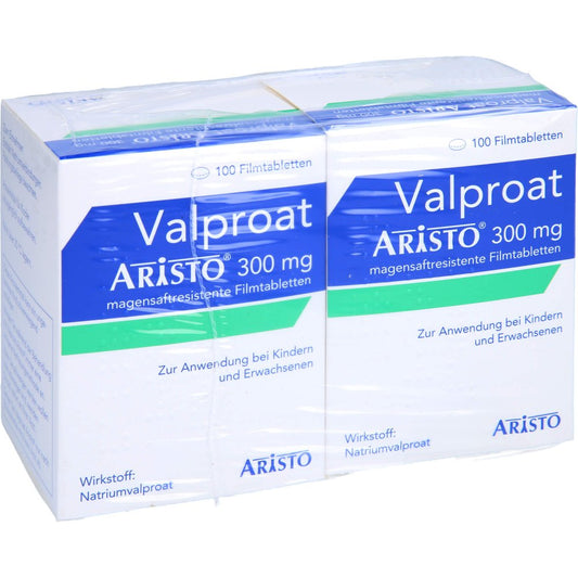Das Produktfoto zeigt Valproat Aristo 300 Mg Magensaftres.Filmtabletten (200 stk) PZN 07420047