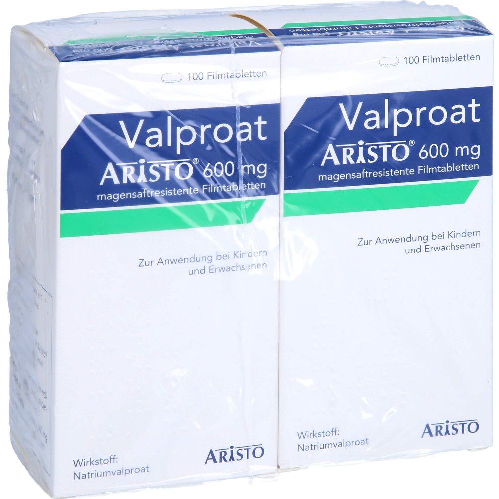 Das Produktfoto zeigt Valproat Aristo 600 Mg Magensaftres.Filmtabletten (200 stk) PZN 07420053