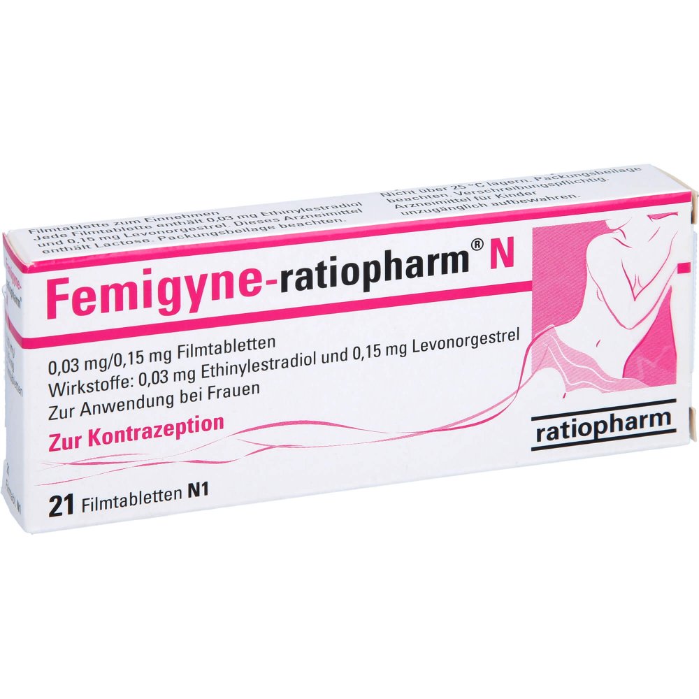 Das Produktfoto zeigt Femigyne-Ratiopharm N Filmtabletten (21 stk) PZN 07424335