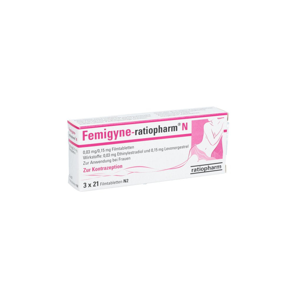 Das Produktfoto zeigt Femigyne-Ratiopharm N Filmtabletten (3X21 stk) PZN 07424341