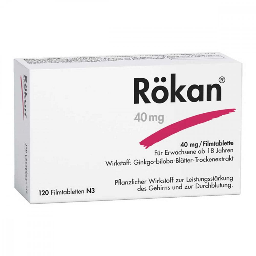 Das Produktfoto zeigt Rökan 40 Mg Filmtabletten (120 stk) PZN 07446704