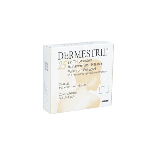 Das Produktfoto zeigt Dermestril 25μg/24 Stunden Transdermale Pflaster (24 stk) PZN 07453638