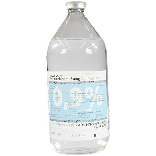 Das Produktfoto zeigt Isotonische Nacl 0,9% Deltamedica Inf.-Lsg.Glasfl. (1X1000 ml) PZN 07463016