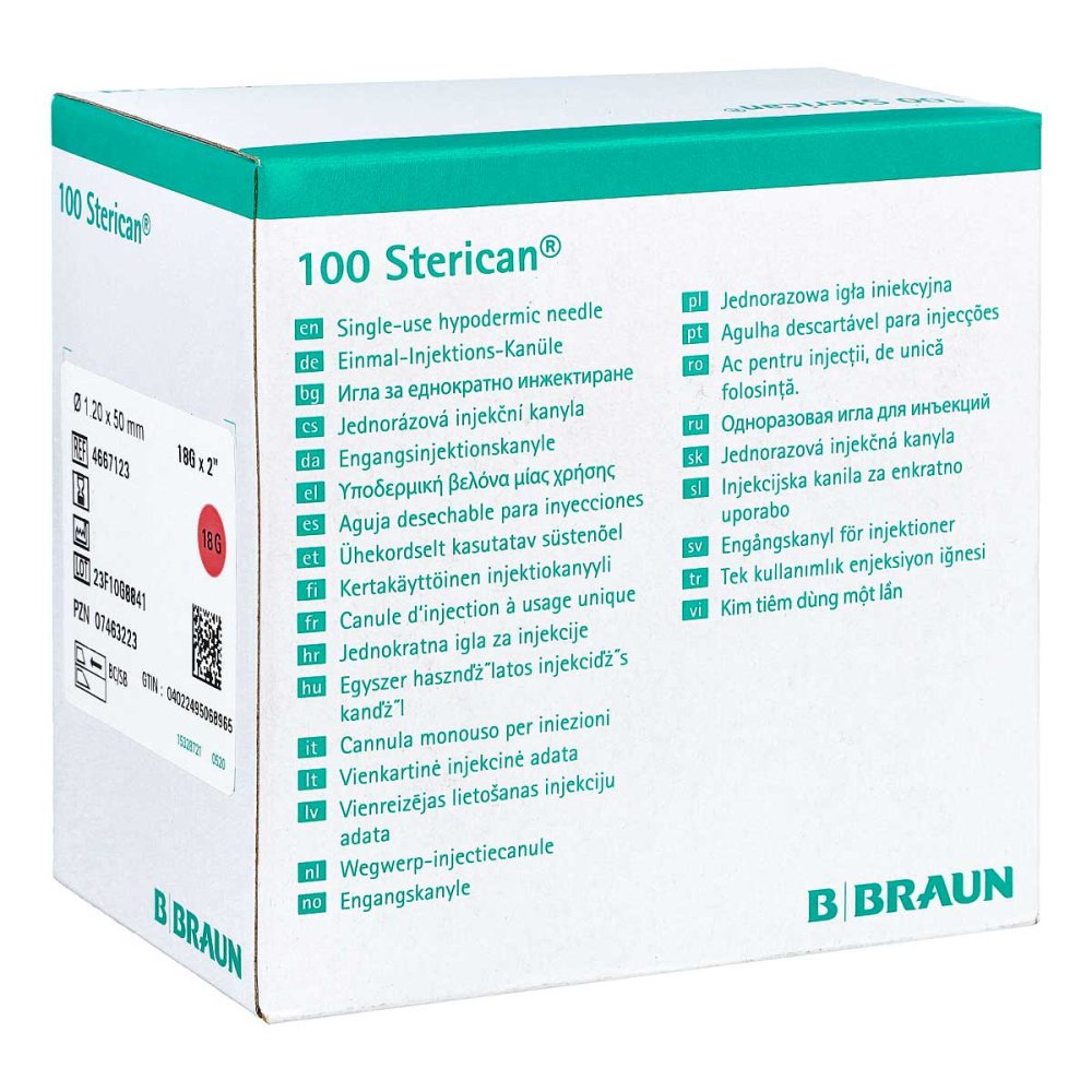 Das Produktfoto zeigt Sterican Kanülen 18 Gx2 1,2x50 Mm (100 stk) PZN 07463223