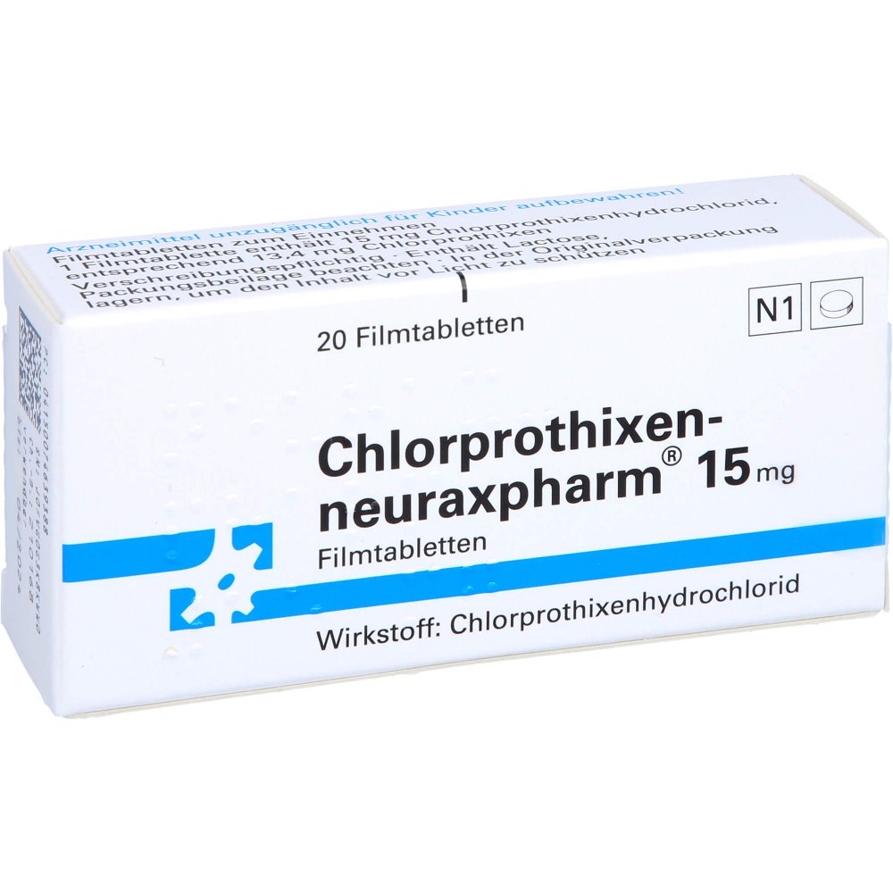 Das Produktfoto zeigt Chlorprothixen-Neuraxpharm 15 Mg Filmtabletten (20 stk) PZN 07463938