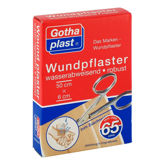 Das Produktfoto zeigt Gothaplast Wundpfl.Robust 6 Cmx0,5 M Wasserabweis. (1 stk) PZN 07464760