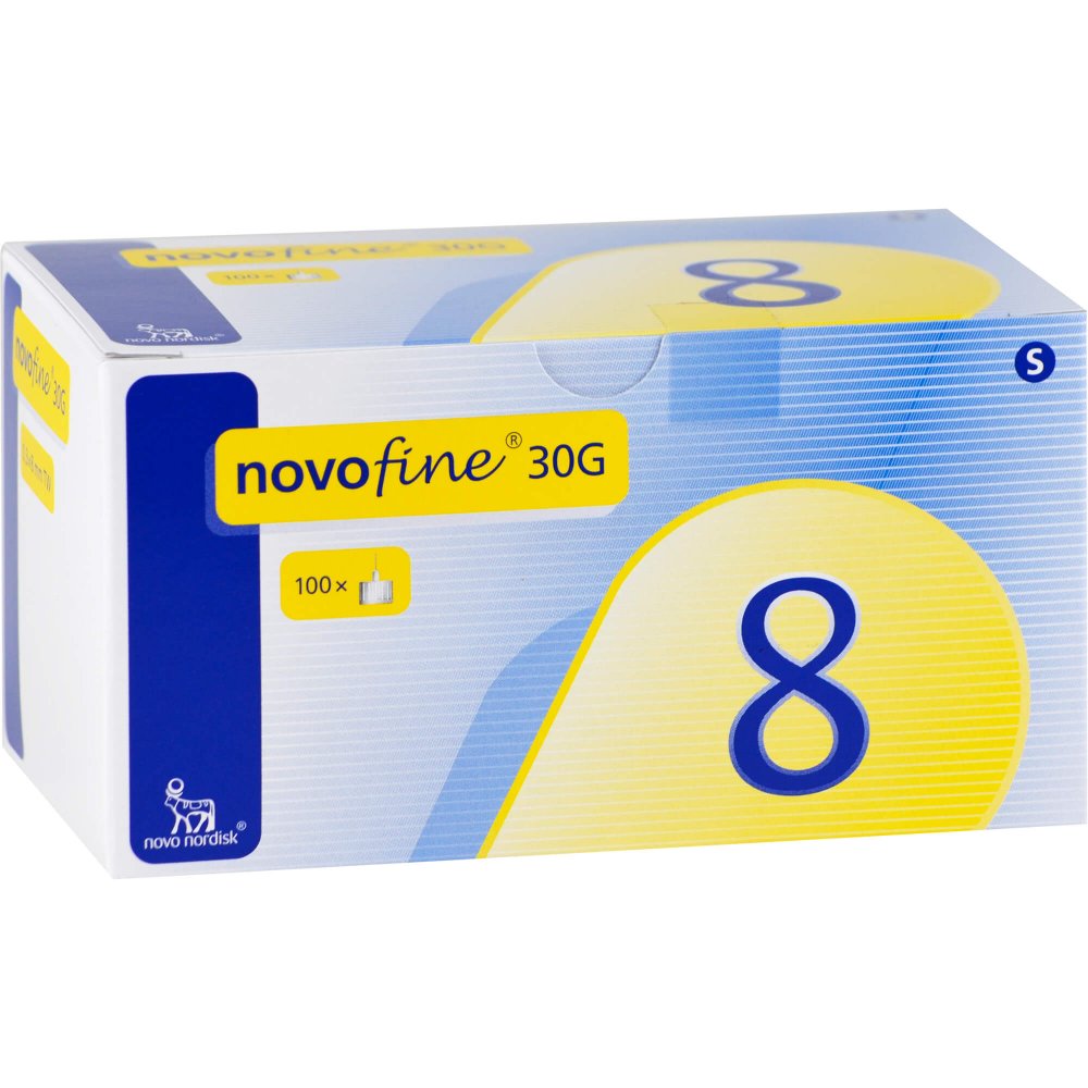 Das Produktfoto zeigt Novofine Nadeln 0,30x8 Mm (100 stk) PZN 07466641