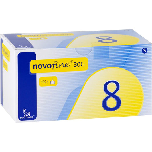 Das Produktfoto zeigt Novofine Nadeln 0,30x8 Mm (100 stk) PZN 07466641