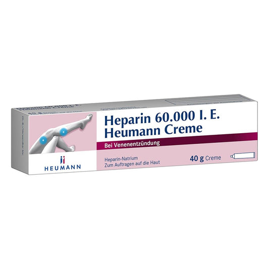 Das Produktfoto zeigt Heparin 60.000 Heumann Creme (40 g) PZN 07466931