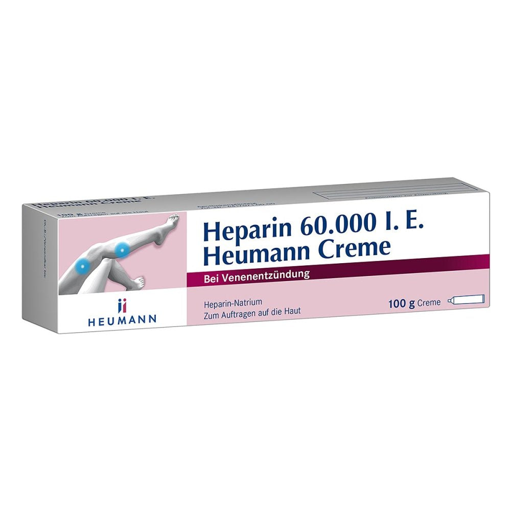 Das Produktfoto zeigt Heparin 60.000 Heumann Creme (100 g) PZN 07466948
