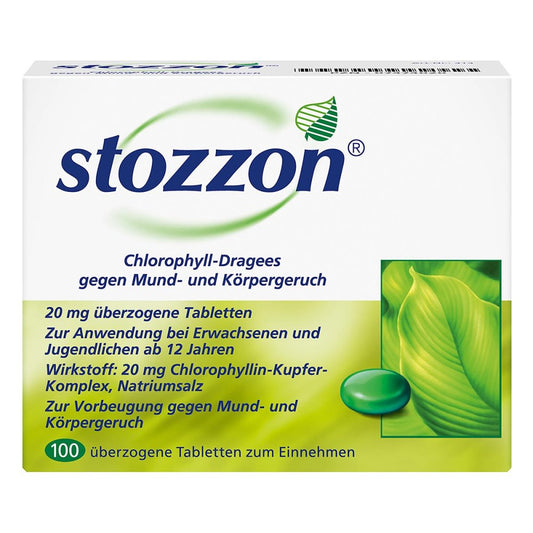 Das Produktfoto zeigt Stozzon Chlorophyll Überzogene Tabletten (100 stk) PZN 07474020
