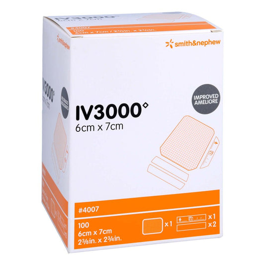 Das Produktfoto zeigt Opsite Iv 3000 6x7 Cm Transp.Kanülenfixier. (100 stk) PZN 07478153