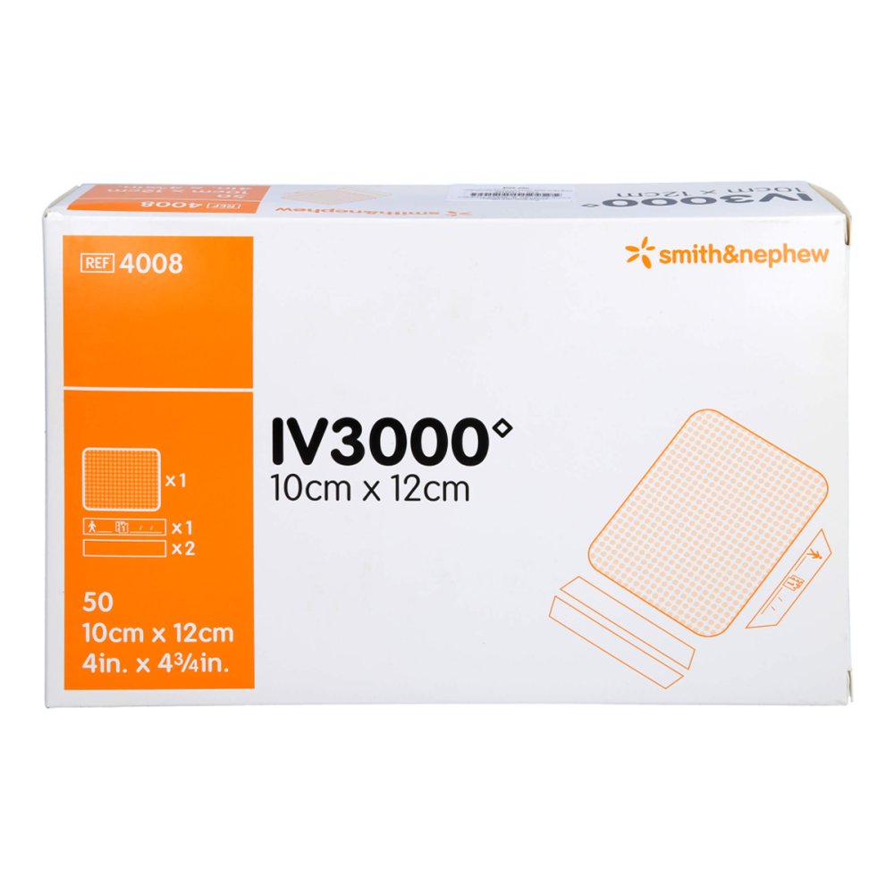 Das Produktfoto zeigt Opsite Iv 3000 10x12 Cm Transp.Kanülenfixier. (50 stk) PZN 07478176
