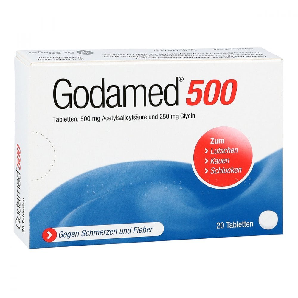 Das Produktfoto zeigt Godamed 500 Tabletten (20 stk) PZN 07495938