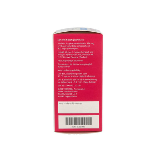 Das Produktfoto zeigt Infectomycin 400 Saft Plv.Z.Herst.E.Susp.Z.Einn. (50 ml) PZN 07507110