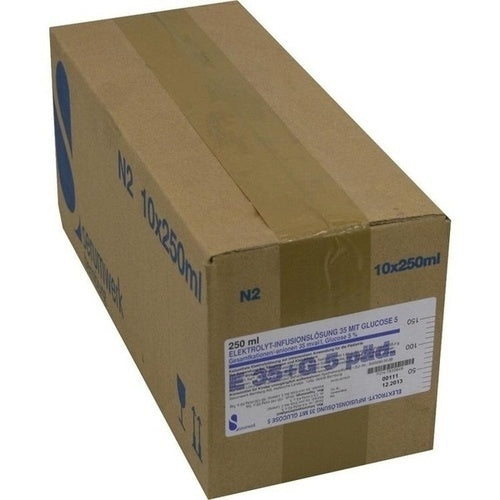 Das Produktfoto zeigt Elektrolyt Inf.-Lsg. 35 M.Glucose 5 Päd. (10X250 ml) PZN 07510649
